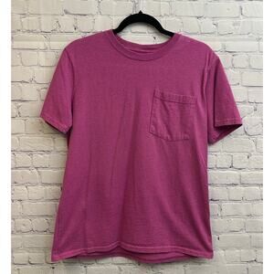 Carhartt Loose Fit T Shirt Purple Medium 8-10 Front Pocket Work Casual